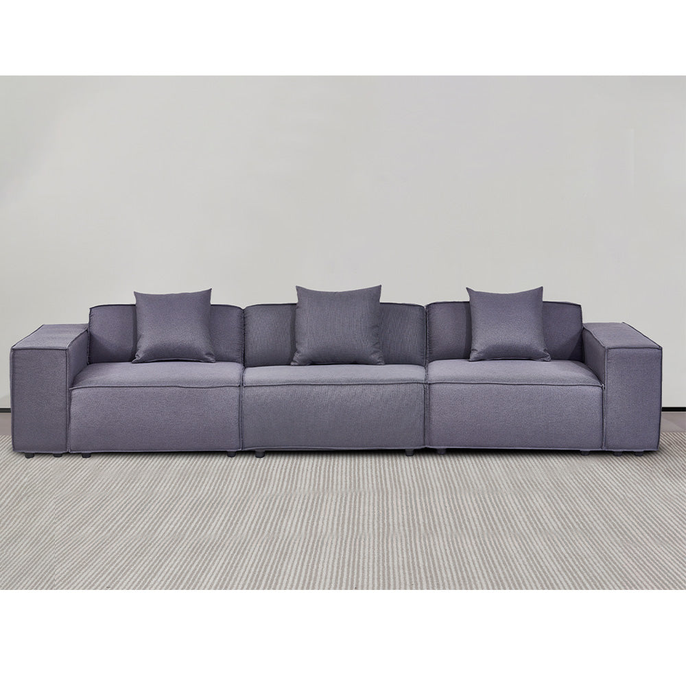 Versaluxe Sectional Triple-Seat Sofa in Grey