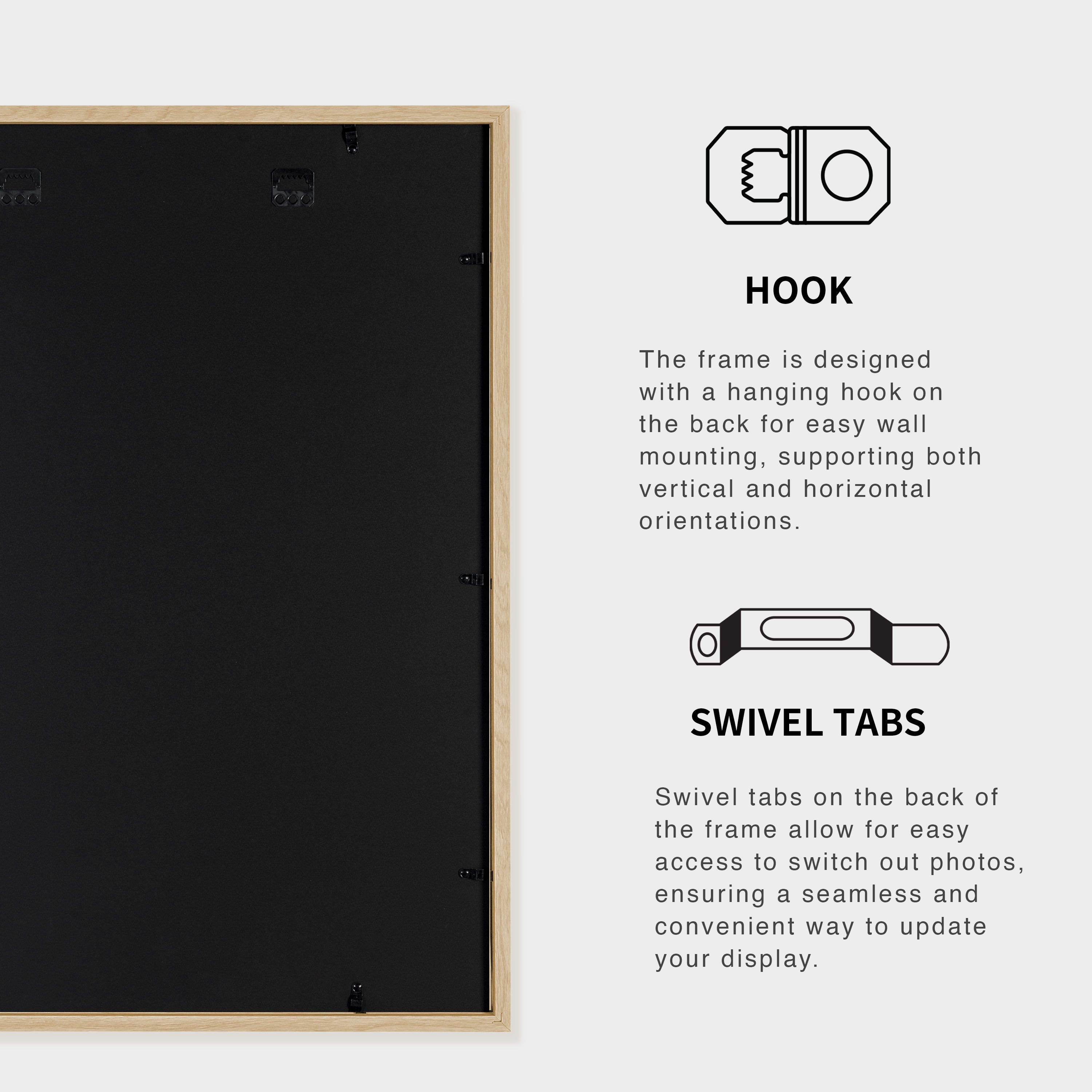 【新品未開封】OneFrame TE Aセット + 30mm白 + 24mm黒 18x24 Wooden Picture Frame - 46x61 cm TONES FRAME DESIGN