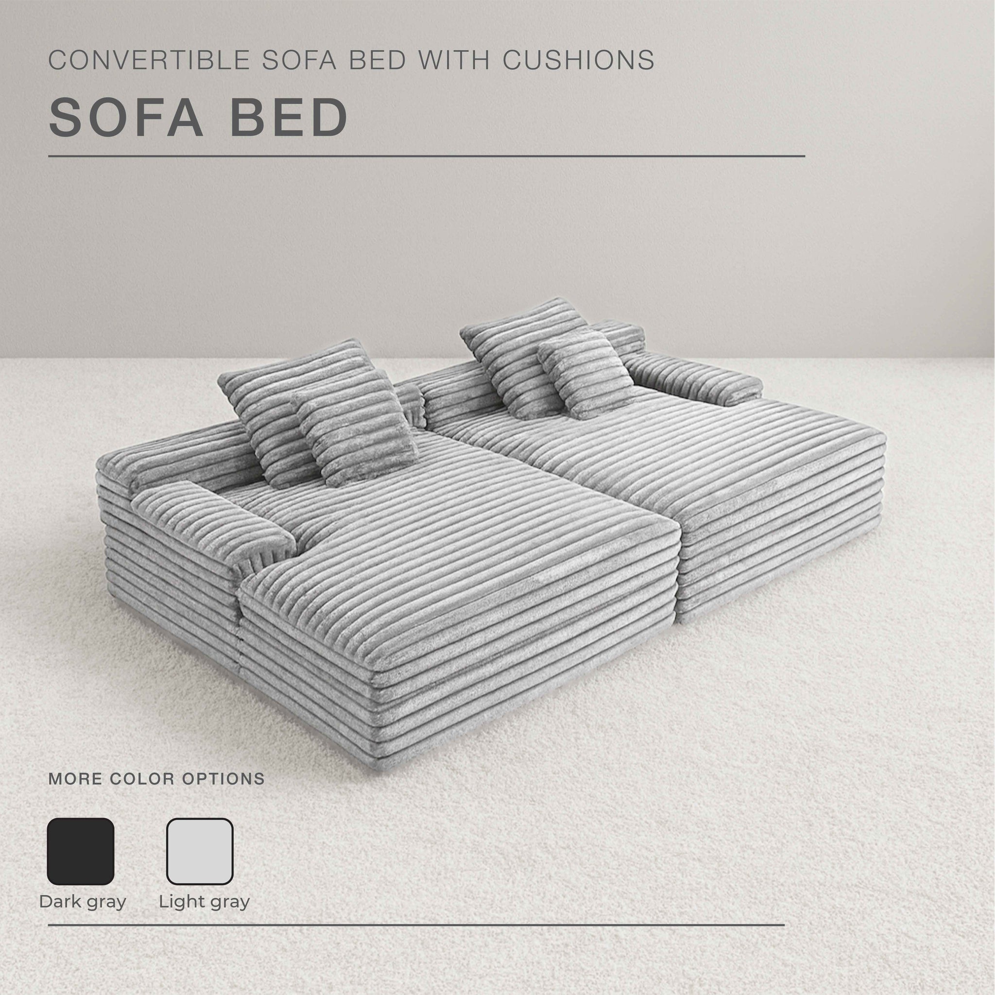 Side By Side Oversized Lounge Sofa - Light Grey