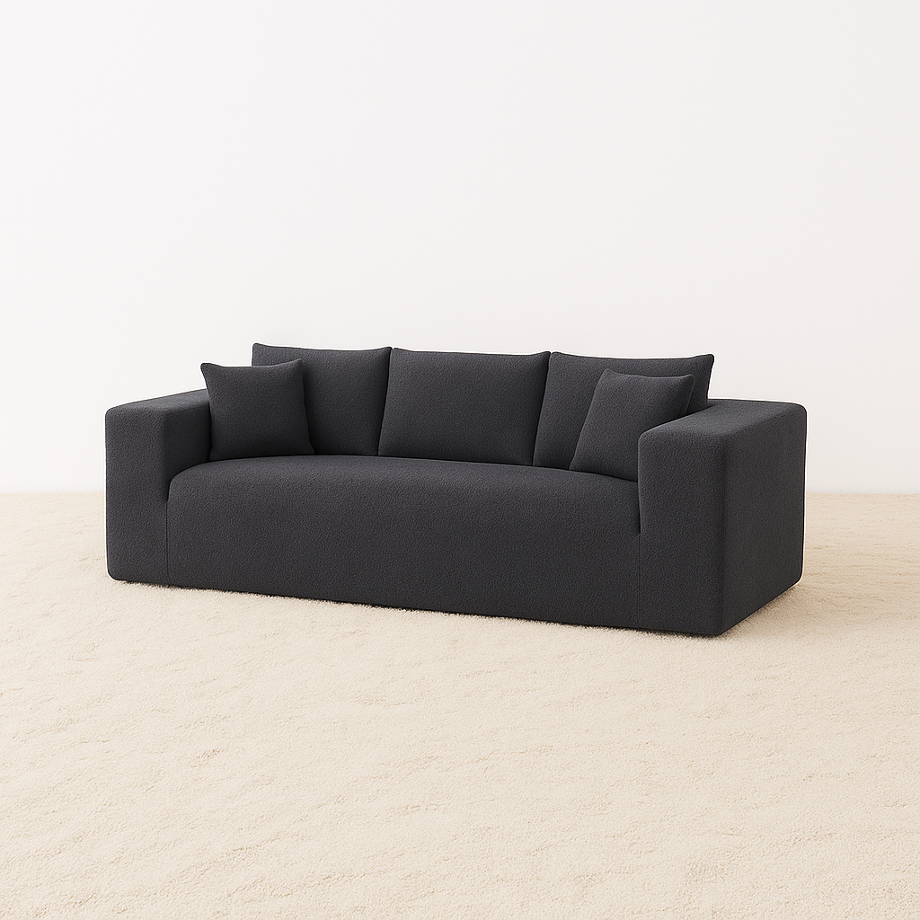 Elegant flex Black Triple-Seat Sofa