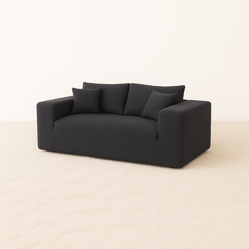 Elegant flex Black Double-Seat Sofa Loveseat