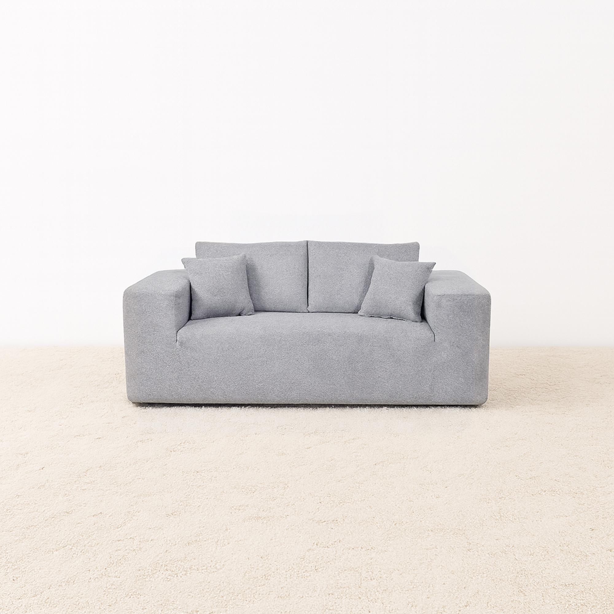 Elegant flex Grey Double-Seat Sofa Loveseat