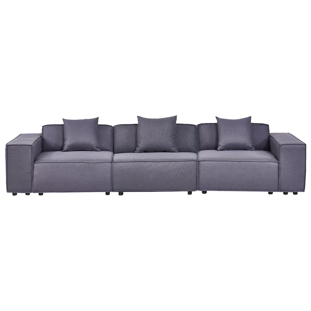 Versaluxe Sectional Triple-Seat Sofa in Grey