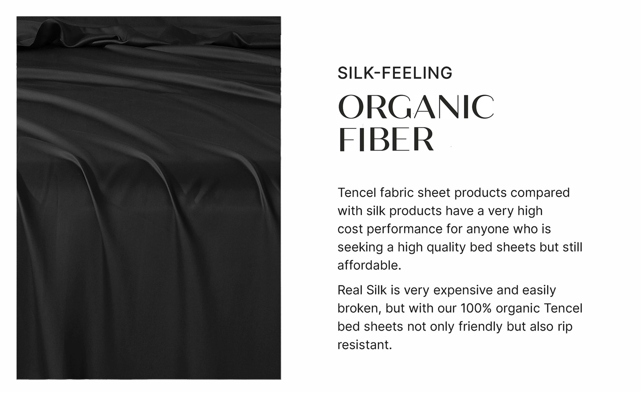 Tencel Black Bed Sheet 4-Piece Set - LivingTaste CA