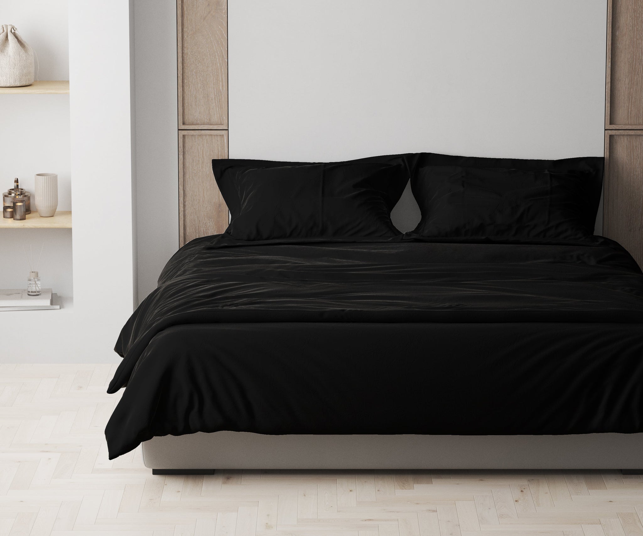 Tencel Black Bed Sheet 4-Piece Set - LivingTaste CA