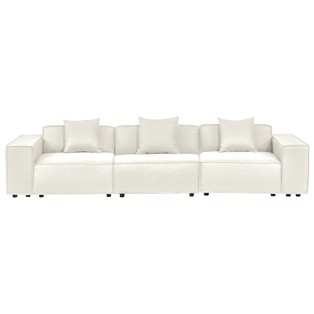 Versaluxe Sectional Triple-Seat Sofa in Beige
