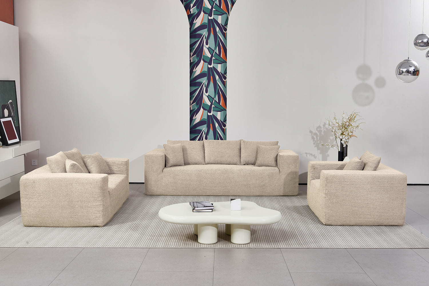 LivingTaste| comperssion sofa|  Beige sofa| Loversofa| 