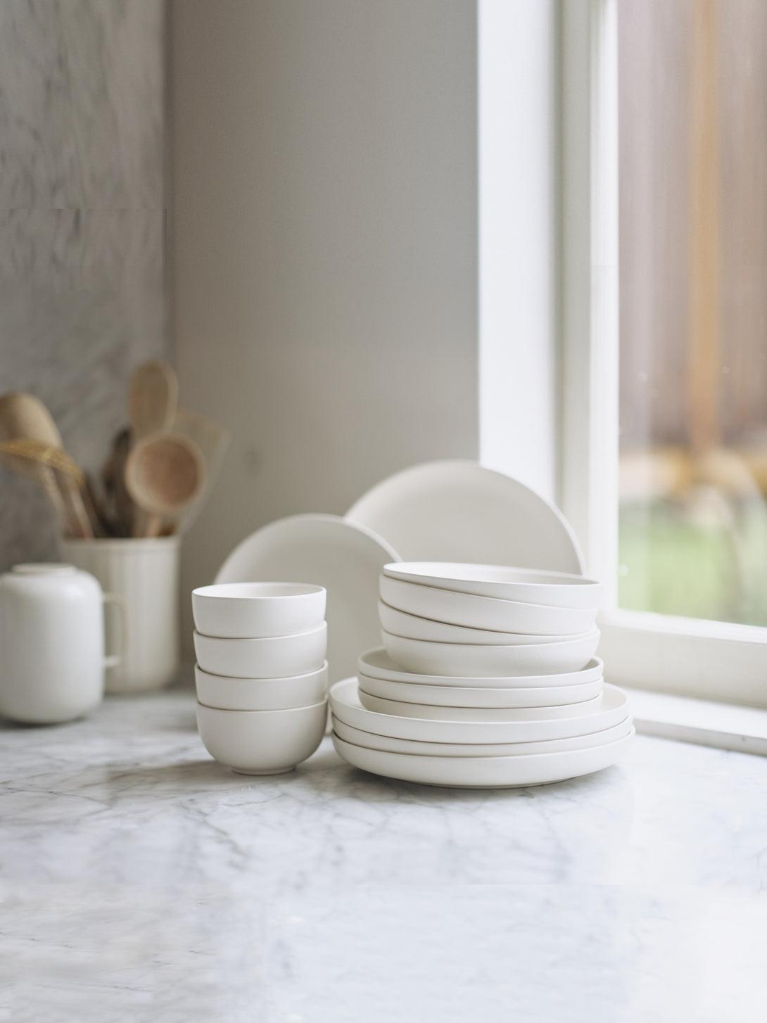 LivingTaste | Matt Ceramic White Tableware | Dinner Dish 