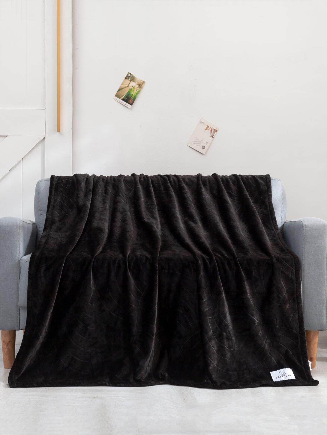 Flannel Fleece Blanket-Black - LivingTaste CA