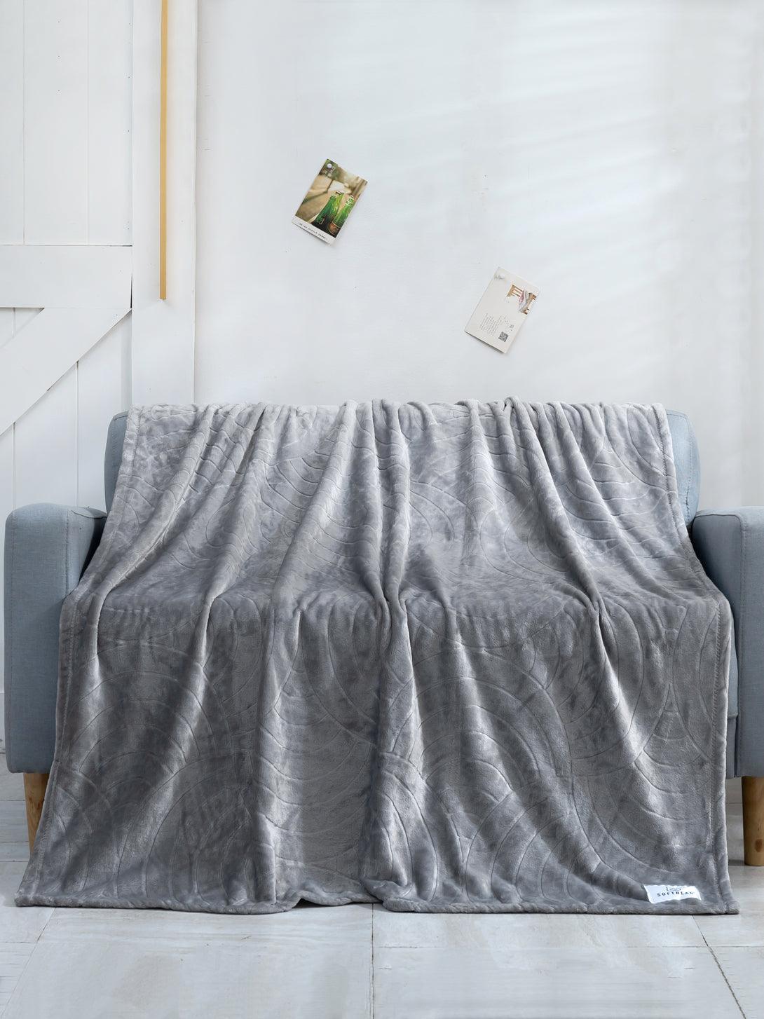 Flannel Fleece Blanket-Grey - LivingTaste CA