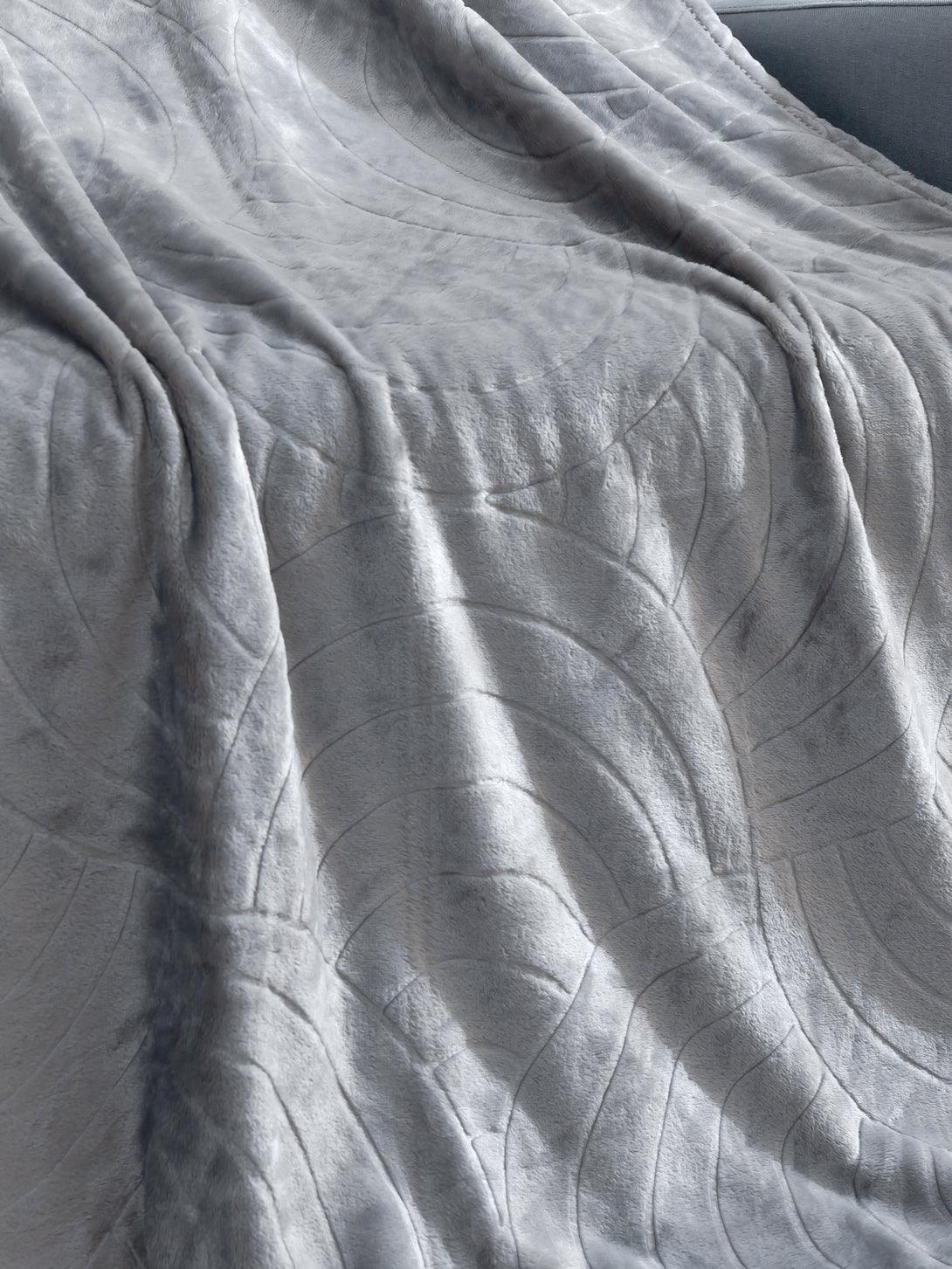 Flannel Fleece Blanket-Grey - LivingTaste CA