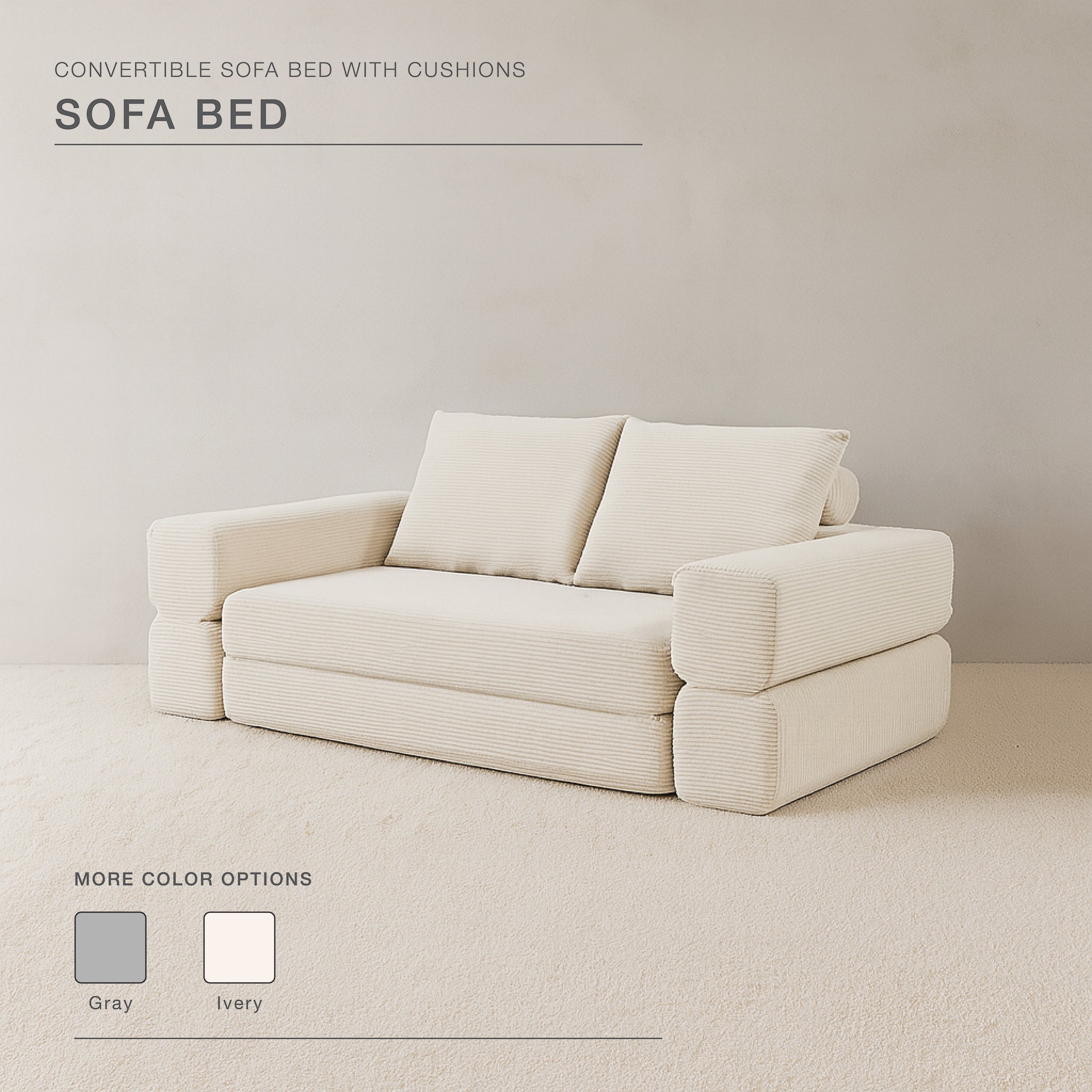 Modern Ivory Sleeper Sofa Bed - NEW EXCLUSIVE DESIGN