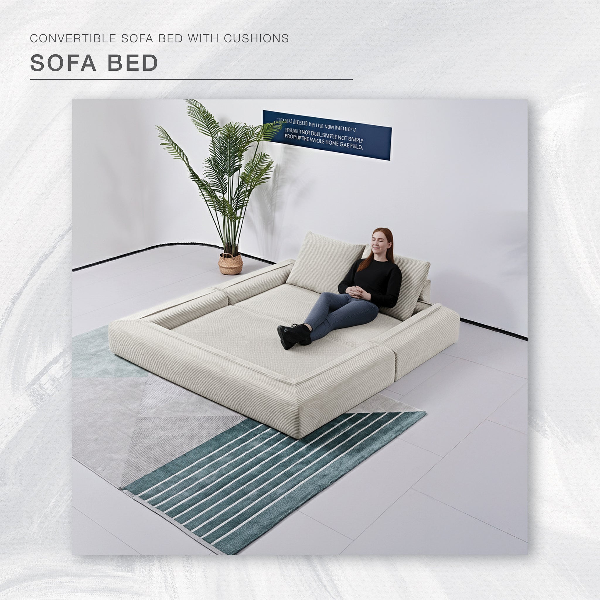 Modern Ivory Sleeper Sofa Bed - NEW EXCLUSIVE DESIGN
