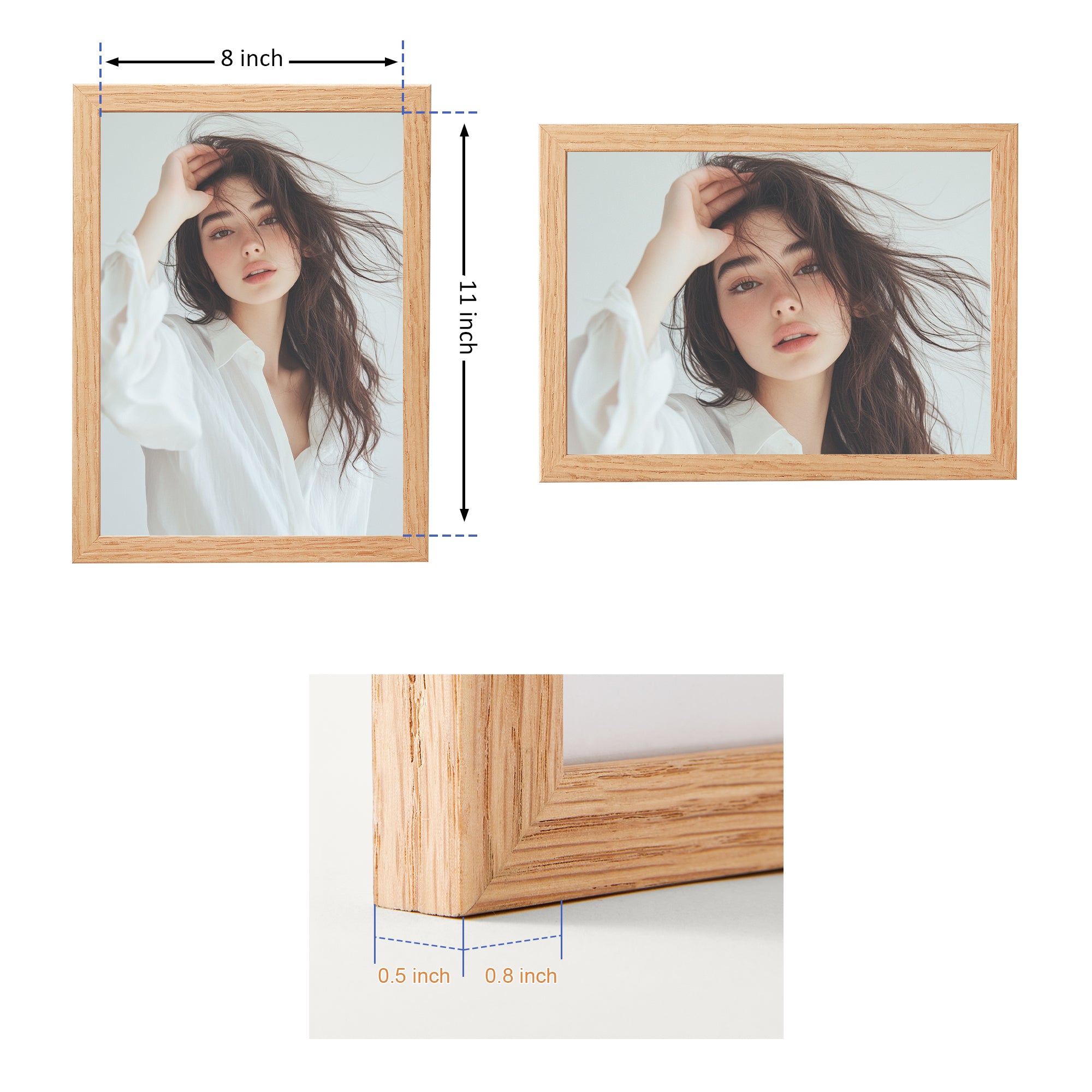 16x20 Solid Oak Wood Picture Frame | 41x51 cm – LivingTaste CA